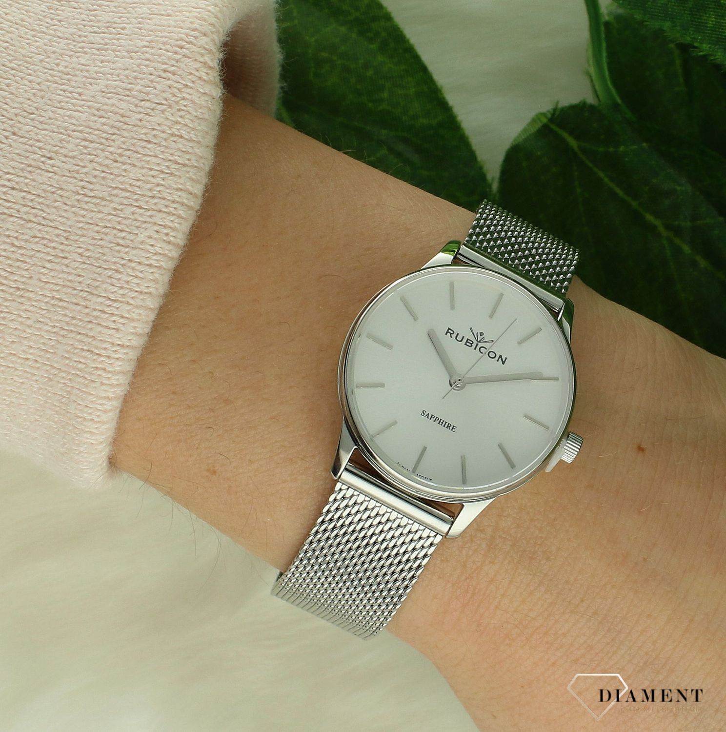 Zegarek damski Rubicon z szafirowym szkłem RNBE35 srebrny-srebrny.jpg